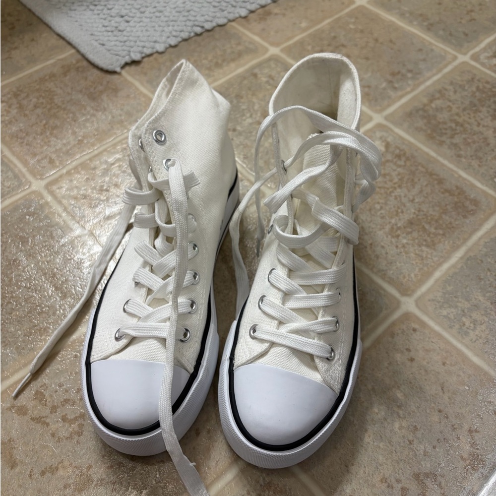 Classic White High-Top Sneakers